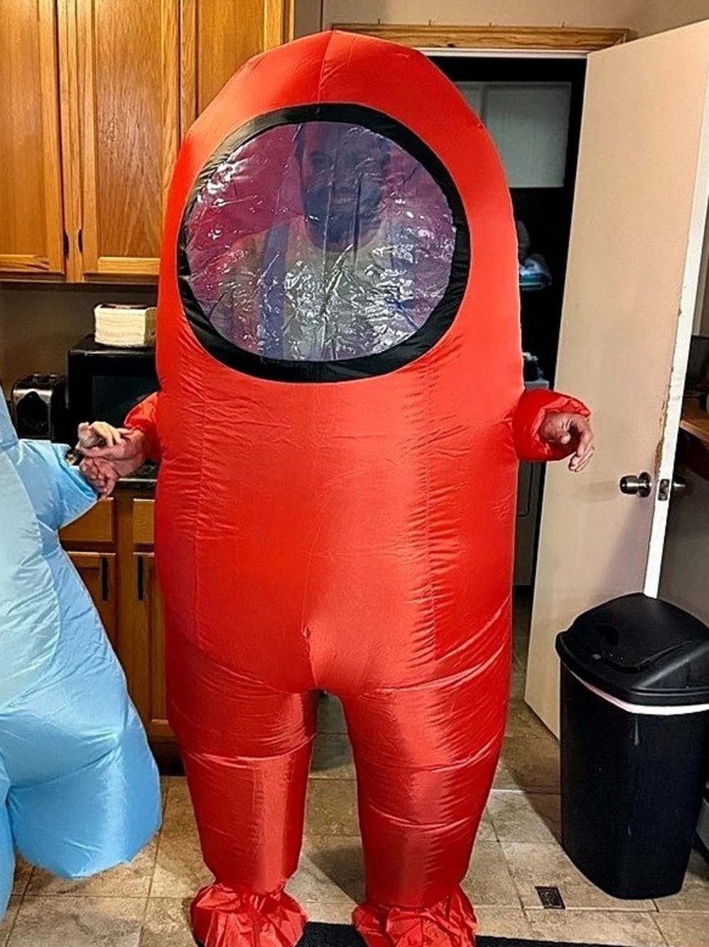 Disguise Adult Among Us Red Impostor Inflatable Costume Red & Blue
